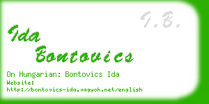 ida bontovics business card